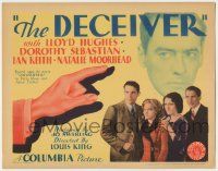 7c101 DECEIVER TC '31 art of huge hand accusing Lloyd Hughes & other murder suspects, ultra rare!