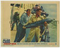 7c412 DEEP SIX LC #6 '58 William Bendix watches Alan Ladd throwing a torpedo overboard!