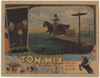 7c417 DESTRY RIDES AGAIN LC '32 great image of Tom Mix riding Tony leaping off platform!