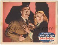7c424 DOCKS OF NEW ORLEANS LC #2 '48 Roland Winters as Charlie Chan & Virginia Dale c/u in peril!