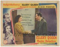 7c442 ELLERY QUEEN MASTER DETECTIVE LC '40 Ralph Bellamy shakes hands with Margaret Lindsay!