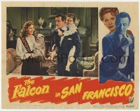 7c450 FALCON IN SAN FRANCISCO LC '45 detective Tom Conway carrying kid by Rita Corday carrying dog!
