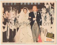 7c452 FATHER OF THE BRIDE LC #5 '50 dad Spencer Tracy walking Elizabeth Taylor down the aisle!
