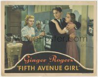 7c456 FIFTH AVENUE GIRL LC '39 Ginger Rogers with knife threatens James Ellison & Verree Teasdale!