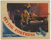 7c467 FLYING FORTRESS LC '42 four men help woman out of her overturned car, World War II!