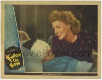 7c468 FOLLOW THE BOYS LC '44 odd image of Jeanette MacDonald laughing with blinded WWII soldier!