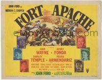 7c121 FORT APACHE TC '48 John Ford, John Wayne, Henry Fonda, Shirley Temple, plus cool art!