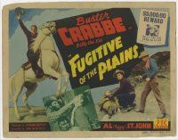 7c128 FUGITIVE OF THE PLAINS TC '43 Buster Crabbe as Billy the Kid, cool reward poster image!