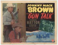7c138 GUN TALK TC '47 close up of Johnny Mack Brown & Raymond Hatton with their guns drawn!