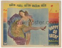 7c526 HAPPY GO LUCKY LC '43 sexy Mary Martin in showgirl outfit kicking her leg in the air!
