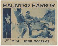 7c531 HAUNTED HARBOR chapter 14 LC '44 Kane Richmond battling bad guys, Kay Aldridge, High Voltage!