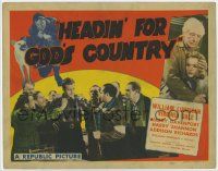 7c141 HEADIN' FOR GOD'S COUNTRY TC '43 close up of William Lundigan surrounded by angry mob!