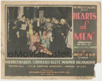 7c537 HEARTS OF MEN LC '28 crowd of angry men stand around unconscious Mildred Harris, lost film!