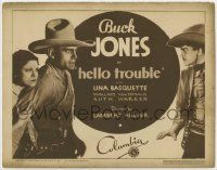 7c144 HELLO TROUBLE TC '32 cowboy Buck Jones protects pretty Lina Basquette from bad guy!