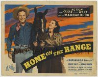 7c146 HOME ON THE RANGE TC '46 great close up of smiling Monte Hale & Adrian Booth with horse!