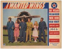 7c569 I WANTED WINGS LC '41 cool posed portrait of Lake, Milland, Holden & top cast by prop plane!