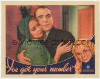 7c586 I'VE GOT YOUR NUMBER LC '34 romantic c/u of Joan Blondell & telephone repairman Pat O'Brien!