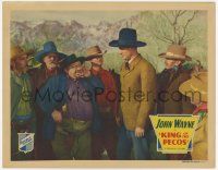 7c598 KING OF THE PECOS LC '36 big John Wayne stares at bad guy who pretends to not hear him, rare!