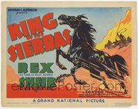 7c157 KING OF THE SIERRAS TC '38 great TC art of Rex, King of the Horses, chased by cowboys!
