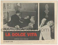 7c604 LA DOLCE VITA LC #5 '61 Federico Fellini, Marcello Mastroianni & Anouk Aimee on bed!
