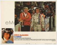 7c615 LE MANS LC #8 '71 race car driver Steve McQueen standing in the pit with his manager!