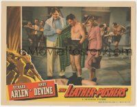7c617 LEATHER PUSHERS LC '40 boxer Richard Arlen & Andy Devine stand over beaten sparring partner!