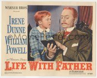 7c619 LIFE WITH FATHER LC #3 '47 great c/u of redheaded William Powell reading to boy!