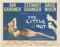 7c163 LITTLE HUT TC '57 sexy tropical Ava Gardner, cartoon art of Stewart Granger & David Niven!