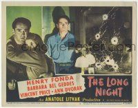 7c625 LONG NIGHT LC #5 '47 film noir, close up Henry Fonda by mirror with bullet holes in it!