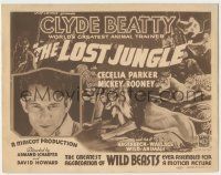 7c166 LOST JUNGLE TC '34 Clyde Beatty, World's Greatest Animal Trainer, cool wild animal art!