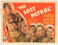 7c167 LOST PATROL TC R39 Boris Karloff, Victor McLaglen, John Ford, different from original, rare!