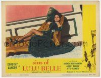 7c637 LULU BELLE LC R53 full-length sexy Dorothy Lamour showing leg on divan, Sins of Lulu Belle!
