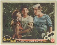 7c638 LURE OF THE ISLANDS LC '42 Big Boy Williams interrupts sexy Margie Hart & Robert Lowery!