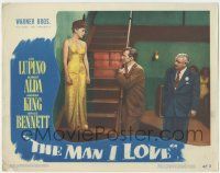 7c648 MAN I LOVE LC #4 '47 Ida Lupino & Bruce Bennett stare at each other on staircase!