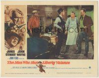 7c649 MAN WHO SHOT LIBERTY VALANCE LC #3 '62 best c/u of James Stewart by Lee Marvin & John Wayne!