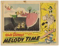 7c658 MELODY TIME LC #2 '48 Disney, great cartoon image of young couple kissing & ice skating!