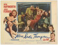 7c663 MISS SADIE THOMPSON 2D LC '53 soldiers in nightclub admire sexy Rita Hayworth showing her leg!