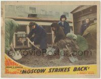7c666 MOSCOW STRIKES BACK LC '42 WWII documentary made when Russia was our ally, children digging!