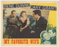 7c676 MY FAVORITE WIFE LC '40 great c/u of Irene Dunne & Randolph Scott smiling at Cary Grant!