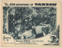 7c683 NEW ADVENTURES OF TARZAN chapter 3 LC '35 Bruce Bennett in tree rescuing girls from natives!