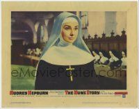 7c690 NUN'S STORY LC #4 '59 best c/u of religious missionary Audrey Hepburn in nun's habit!