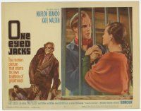 7c697 ONE EYED JACKS LC #3 '61 pretty Pina Pellicer grabs Marlon Brando through prison bars!