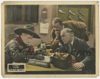 7c706 OUTLAWS OF RED RIVER LC '27 cowboy Tom Mix explains stuff to Captain Dunning at his desk!