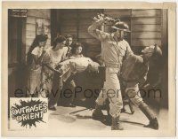 7c707 OUTRAGES OF THE ORIENT LC '48 Asian women help old man while Japanese soldier is beaten!