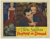 7c719 PAYMENT ON DEMAND LC #2 '51 romantic close up of happy Bette Davis hugging Barry Sullivan!