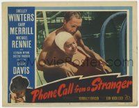 7c730 PHONE CALL FROM A STRANGER LC #3 '52 anguished Bette Davis helped by edge of swimming pool!