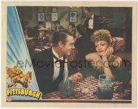 7c736 PITTSBURGH LC '42 great close up of Randolph Scott romancing Marlene Dietrich over dinner!