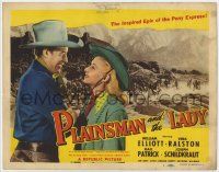 7c180 PLAINSMAN & THE LADY TC '46 great c/u of Wild Bill Elliott & Vera Ralston, Pony Express!