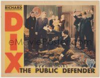 7c746 PUBLIC DEFENDER LC '31 Boris Karloff & others watch Richard Dix apprehending bad guy!