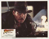 7c753 RAIDERS OF THE LOST ARK LC #5 '81 c/u of petrified Harrison Ford staring down a cobra snake!